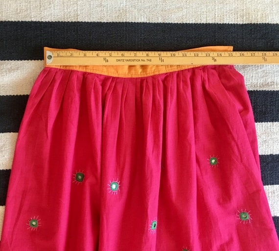 Pink Ethnic Indian Inspired Mirror Cotton Skirt ~… - image 6