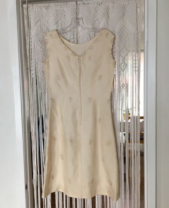 Vintage 2 PC 1960's Cream Dress ~ custom made - image 5