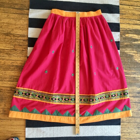 Pink Ethnic Indian Inspired Mirror Cotton Skirt ~… - image 5