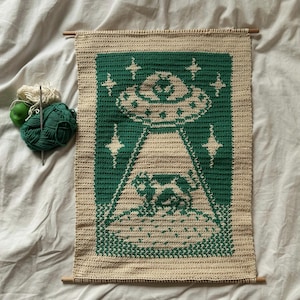 TÉLÉCHARGER LE MOTIF de tapisserie Vache spatiale