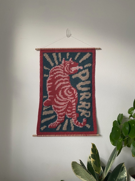 PURR Tiger Tapestry Grid PATTERN DOWNLOAD