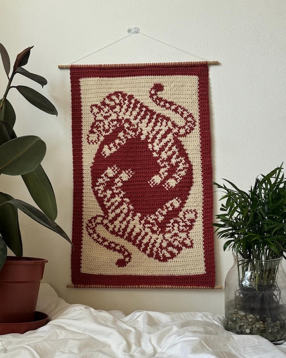 Twin Tigers Tapestry Grid PATTERN DOWNLOAD