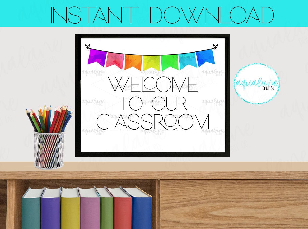 Classroom Welcome Sign Printable Instant Download Teacher Sign Etsy Classroom Welcome Sign Printable Instant Download Teacher Sign Etsy