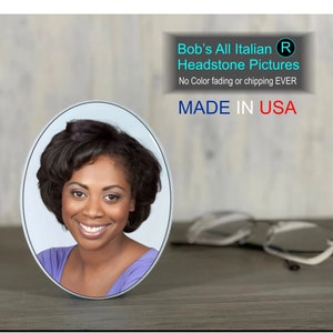 3&quot;x4&quot;/8x10cm OVAL Headstone Picture Memorial Photo Tile - Picture tile for Headstones Photo Memorial Plaque - 100% Weatherproof NO FADING