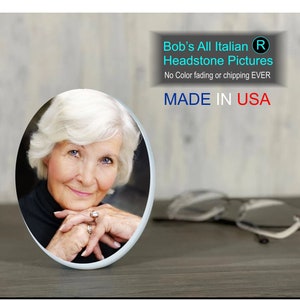 OVAL 5.2&quot;x7&quot;/13x18 cm Headstone Picture Memorial Photo Tile - Picture for Headstones Photo Memorial Plaque - 100% Weatherproof NO FADING