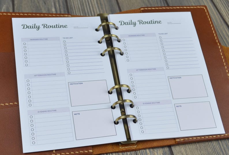 A6 Personal Size Daily Planner Inserts - Undated, Double-sided, One Day ...