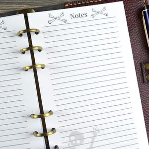 Pagina note A6 Inserti per pianificatore/Ricarica pagina note/STAMPATO/Formato personale A6