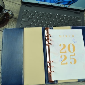 2025 Printed Monthly Planner Inserts - A5 Size - Weekly, Monthly Review, and Notes Sections, 2025-2026 planner refills  yellow
