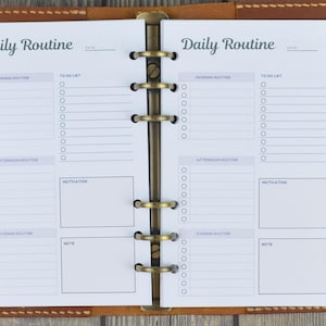 Inserti per agenda giornaliera formato personale A6 - Senza data, fronte-retro, un giorno per pagina - Ricariche per agenda formato personale A6 2025