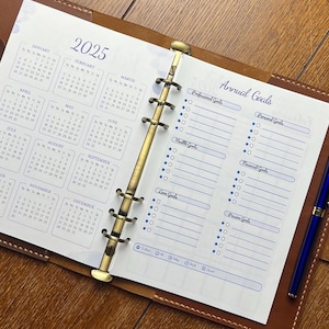 2025 Printed Monthly Planner Inserts - A5 Size - Weekly Overview , Reflection and Monthly Reflection, 2025 planner refills