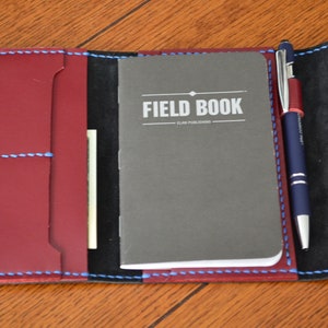 Billetera Field Notes, funda de cuero para agenda, funda para cuaderno, diario de cuero con ranuras para tarjetas y portalápices, billetera para diario, regalo para novio, agenda.