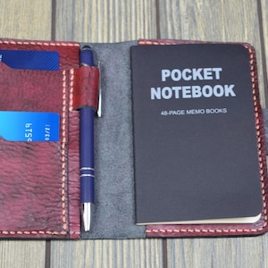 Billetera Field Notes, funda de cuero para agenda, funda para CUADERNO, diario de cuero con ranuras para tarjetas y portalápices, billetera para diario, regalo, agenda