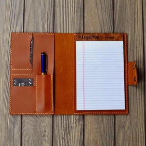 Portefeuille professionnel en cuir fait main avec fentes pour cartes, porte-stylo, bloc-notes, organiseur professionnel personnalisé pour réunions et entretiens