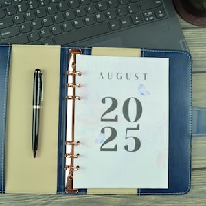 2025 Printed Monthly Planner Inserts - A5 Size - Weekly, Monthly Review, and Notes Sections, 2025-2026 planner refills