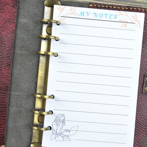 Pagina note A6 Inserti per pianificatore/Ricarica pagina note/STAMPATO/Formato personale A6