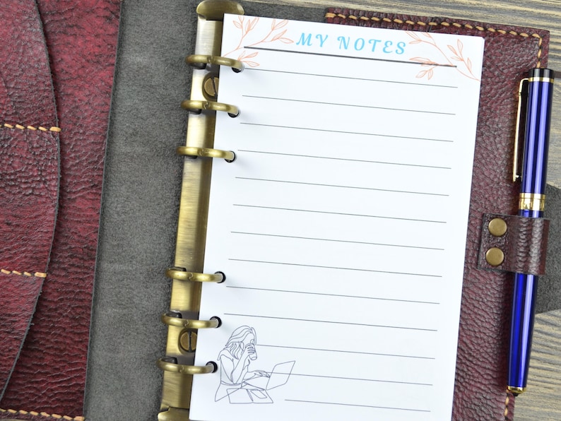Note Page A6 Planner Inserts/ Notes Page Refill/ PRINTED / A6 Personal ...