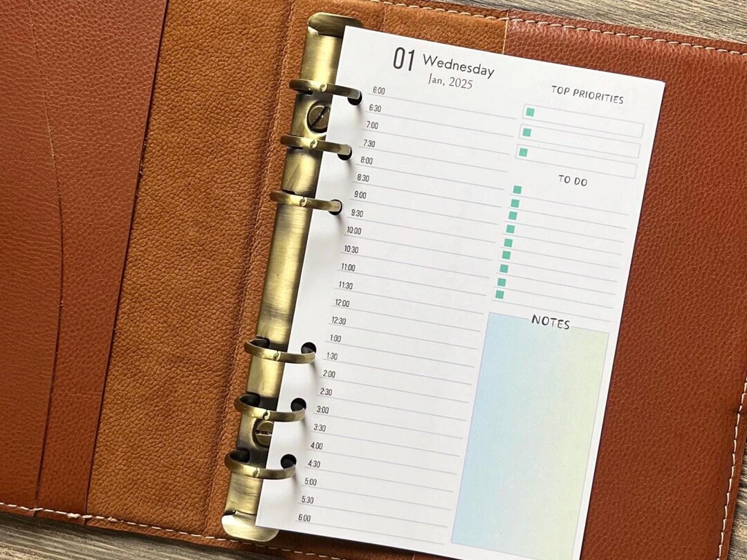 2026 PRINTED / A6 Personal Size Daily Planner Inserts - Dated, Double ...