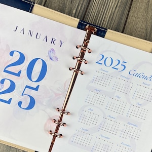 2025 Printed Monthly Planner Inserts - A5 Size - Weekly, Monthly Review, and Notes Sections, 2025-2026 planner refills
