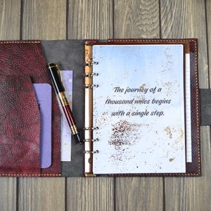 A5 Leather Binder Notebook with Legal Pad – Refillable Planner Organizer, Two-in-One Journal, Ring Binder Folio for Work or Gift