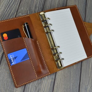 Leder Ringbuch 6-Ringe,A6 Größe Leder Organizer Agenda,Leder Skizzenbuch,Handgemachtes Skizzenbuch,Ring Leder Agenda nachfüllbar,