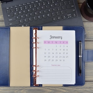 2025 Printed Monthly Planner Inserts - A5 Size - Weekly, Monthly Review, and Notes Sections, 2025-2026  planner refills