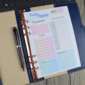 Inserti per planner giornaliero STAMPATI / A5 - Senza data, fronte-retro, un giorno per pagina - Ricariche per planner personale formato A5 2025
