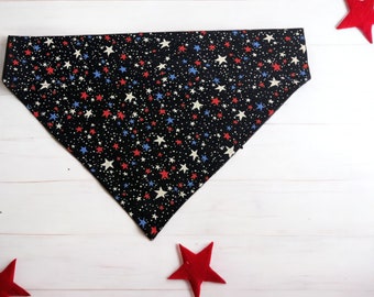 Memorial Day Dog Bandana Over the Collar Scarf Pet Cat Bandana 4th of July Patriotic Stars