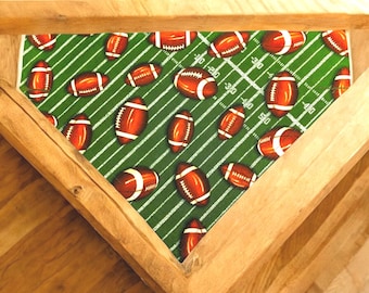 Football Dog Bandana: Over the Collar Pet Scarf Slide on Slip on