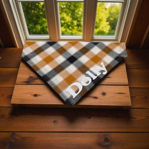 Personalized Fall Cotton Dog Bandana Easy Slip Over the Collar
