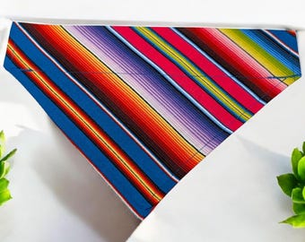 Bandana para perro estilo sarape mexicano, para colocar sobre el collar, bufanda o collar deslizante