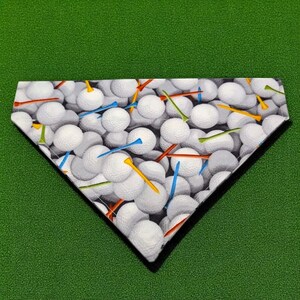 Golf ball tees Dog Bandana Over the Collar, Scarf, Slide on Collar