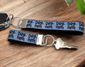 Handmade Dog Mom Keychain with Wristlet Gift for Mother's Day Zipper Pull