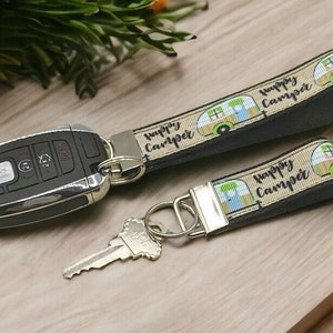 Llavero de camping, regalo para personas que acampan, llavero de pulsera para llaves de autocaravana, llavero con tirador de cremallera
