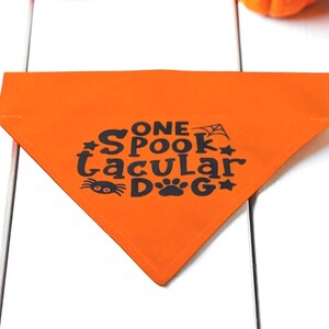 Halloween Dog Bandana Custom OVER THE COLLAR Slide on Scarf Bandanas Spooktacular Dog