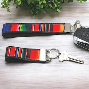Mexican Serape Keychain Key Fob, Gift, Zipper Pull  wristlet key chains use on backpack