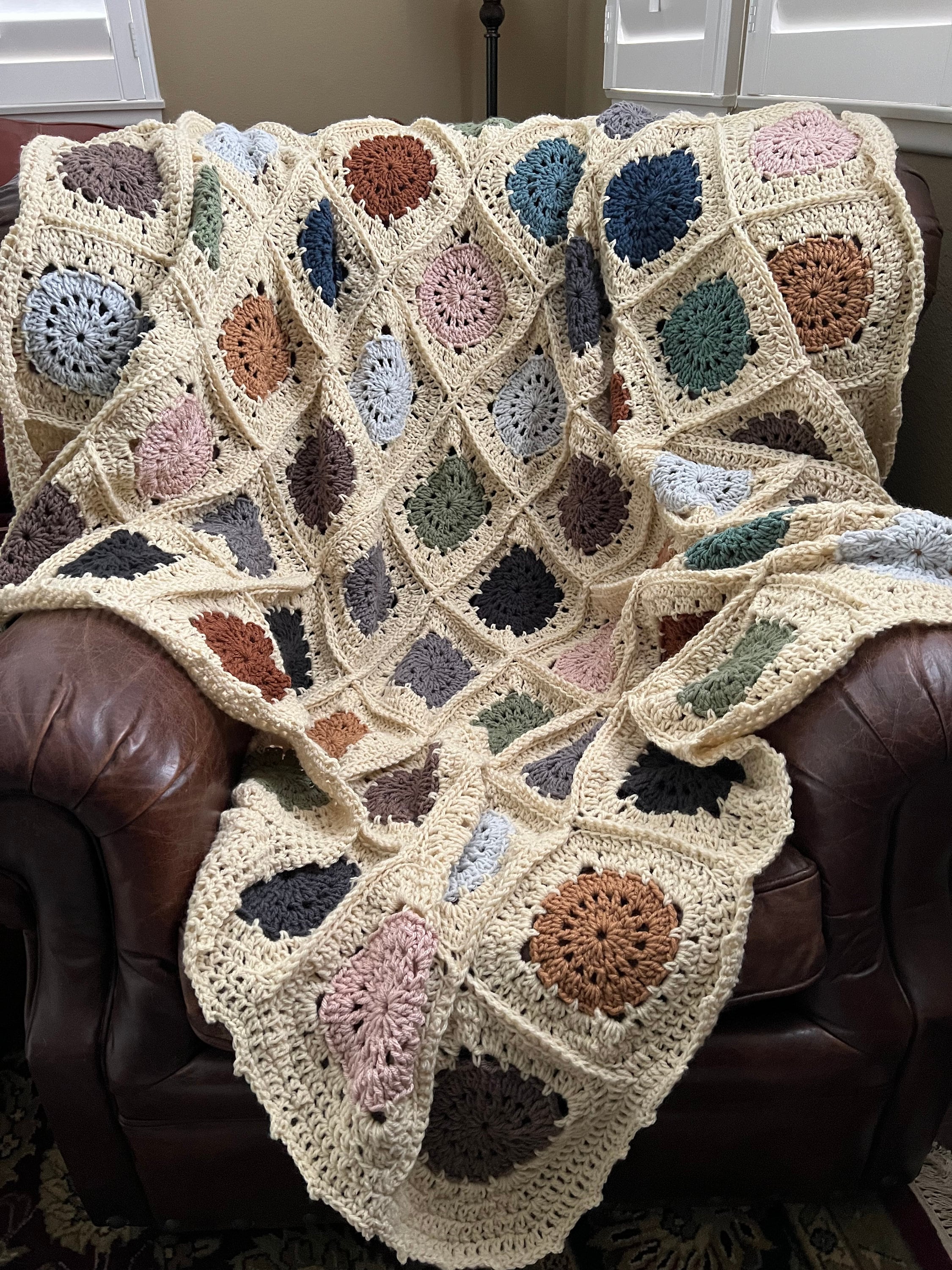 Ivory Beige Granny Square Blanket - Etsy