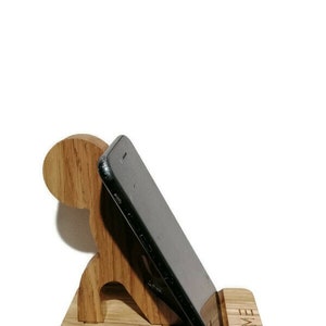 Phone Holder | Man Holding Phone | From Oak Wood | Personalized