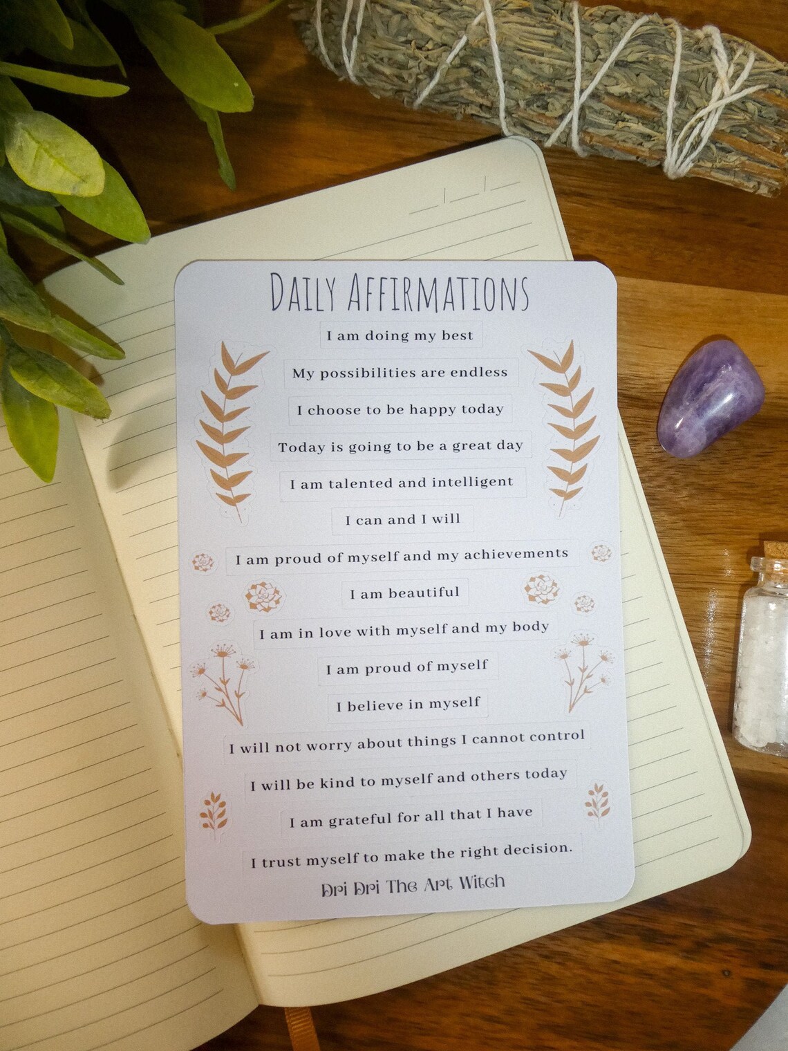 Daily Affirmations Sticker Sheet/bullet Journal Stickers | Etsy
