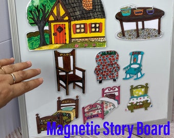 Goldilocks & the 3 bears/Magnetic Story/ Imagination/Children/Preschool/Creative Play/adventure /Song/cognitive/homeschool /children’s gift