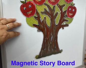 Way Up High in the Apple tree/Magnetic Story Board/Children/Preschool/Creative Play/adventure /Song/homeschool/felt storyteller board