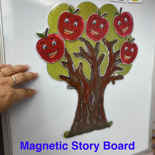 Way Up High in the Apple tree/Magnetic Story Board/Children/Preschool/Creative Play/adventure /Song/homeschool/felt storyteller board