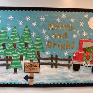 Teachers School bulletin board for Christmas /Winter /classroom decoration/Merry and Bright/cardstock/cutout image 2