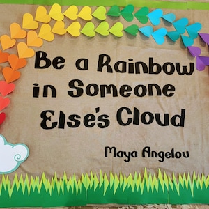 Teacher School Bulletin Board for classroom decor/Be a Rainbow/cutouts/decoration/ Back to school/ cardstock
