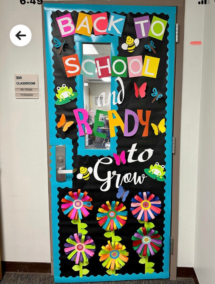 Teachers School Classroom Door Decoration Welcome back to school/ Flowers/ New Year/Cardstock/cutouts/Kit Decoration /Bulletin Board/