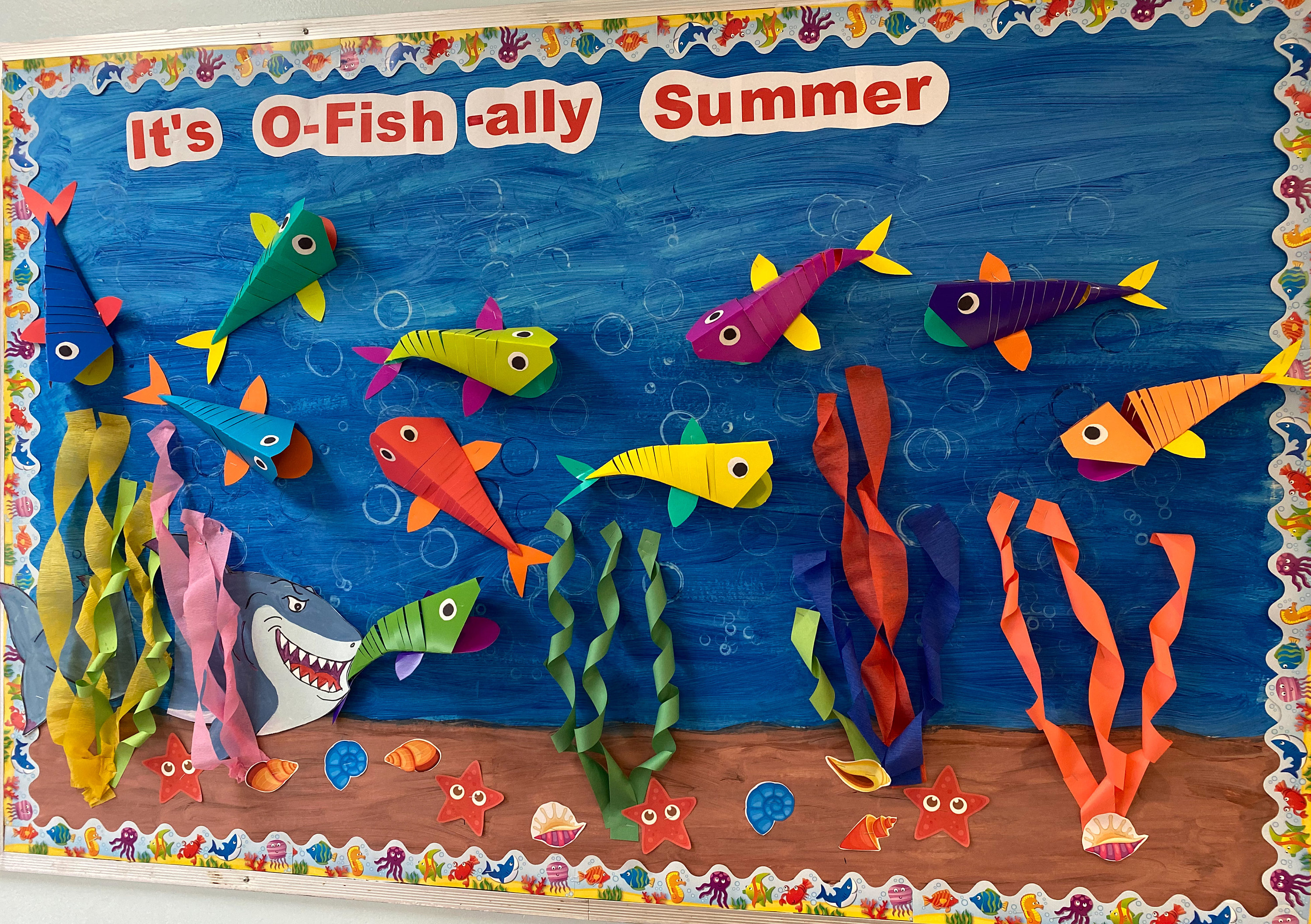 Teachers School Bulletin Board for Preschool Classroom/IT’S O-Fish-ally  SUMMER/cutouts DIY kit/decorations/ Back to School