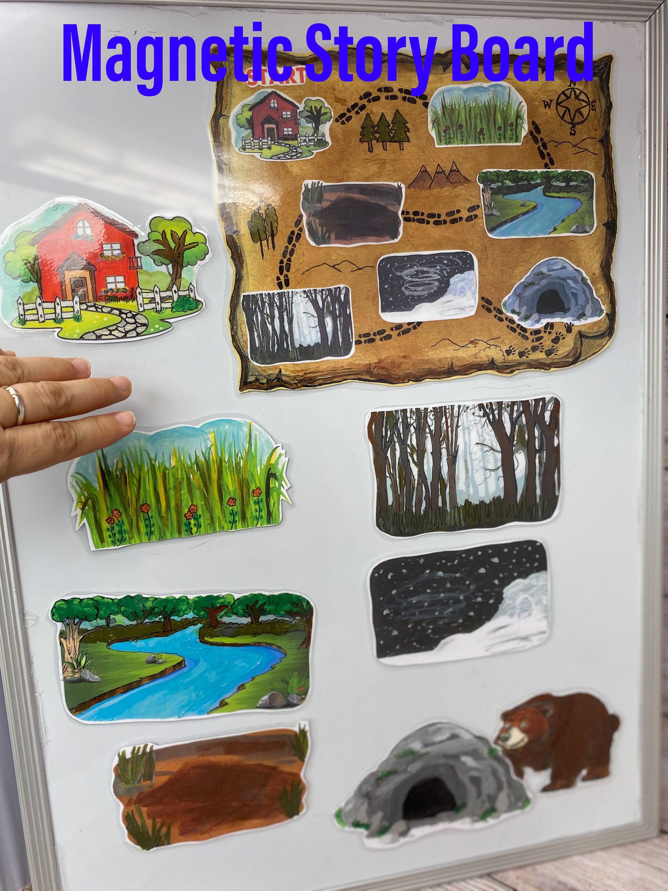 We are going on a Bear hunt/Magnetic Board/Imagination/Children/Preschool/Creative Play/adventure /homeschool/children’s gift/ felt board