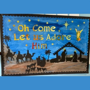Prikbord voor leraren op school Klaslokalen/Kerstmis/Kerst/karton/klaslokaaldecoraties /kaarthouders/uitsparingen/doe-het-zelf