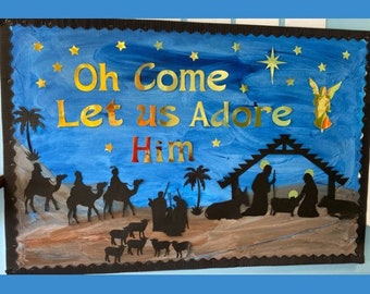 Teachers School Bulletin Board for school Classrooms/Nativity/Christmas/cardstock/classroom decorations /card stocks/cutouts/DIY