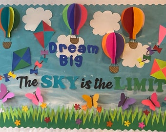 Teachers school bulletin board / Back to School /The Sky is the Limit/cardstock
