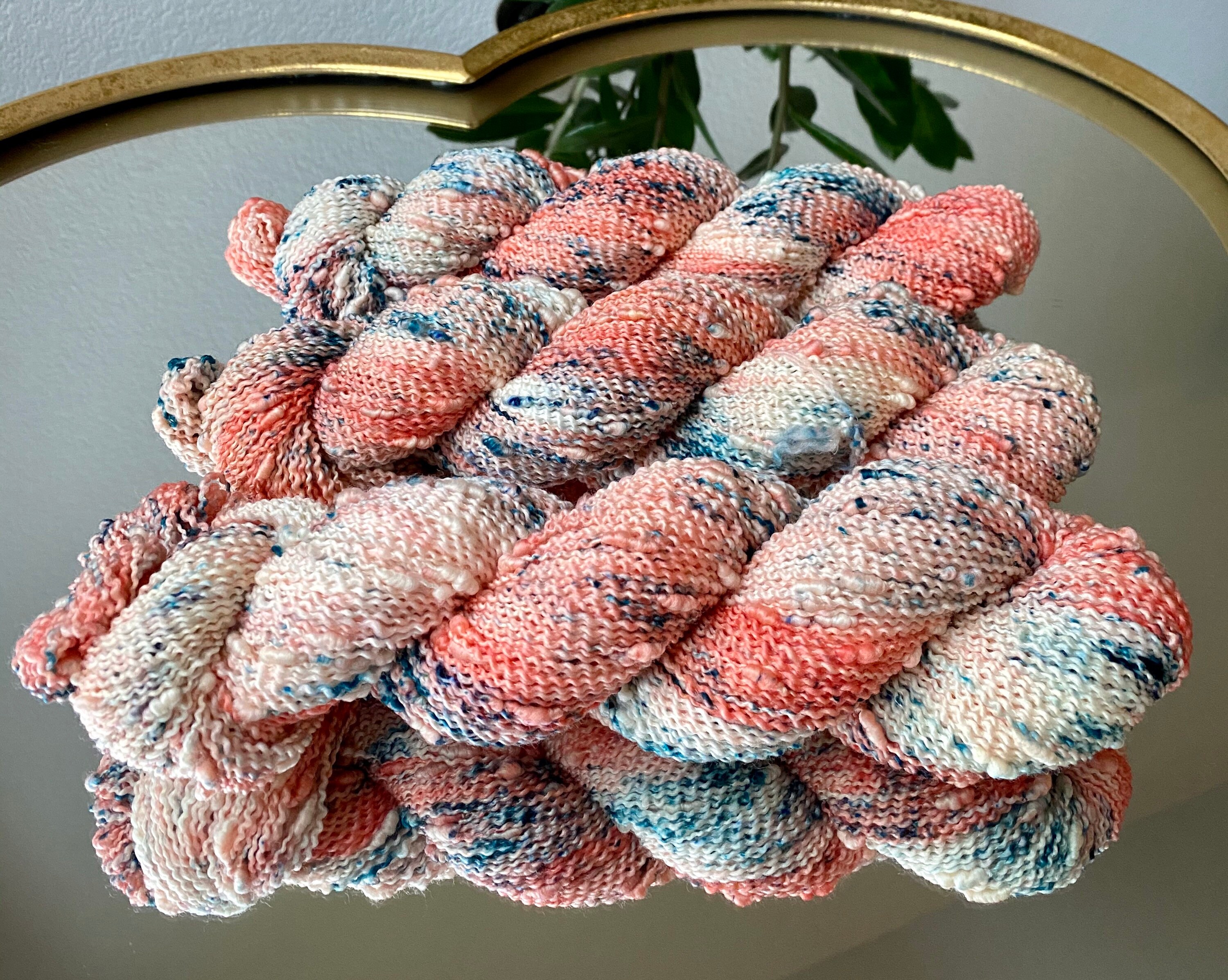 Hand Dyed Yarn CORAL STREAMS Superwash SLUB Yarn Etsy